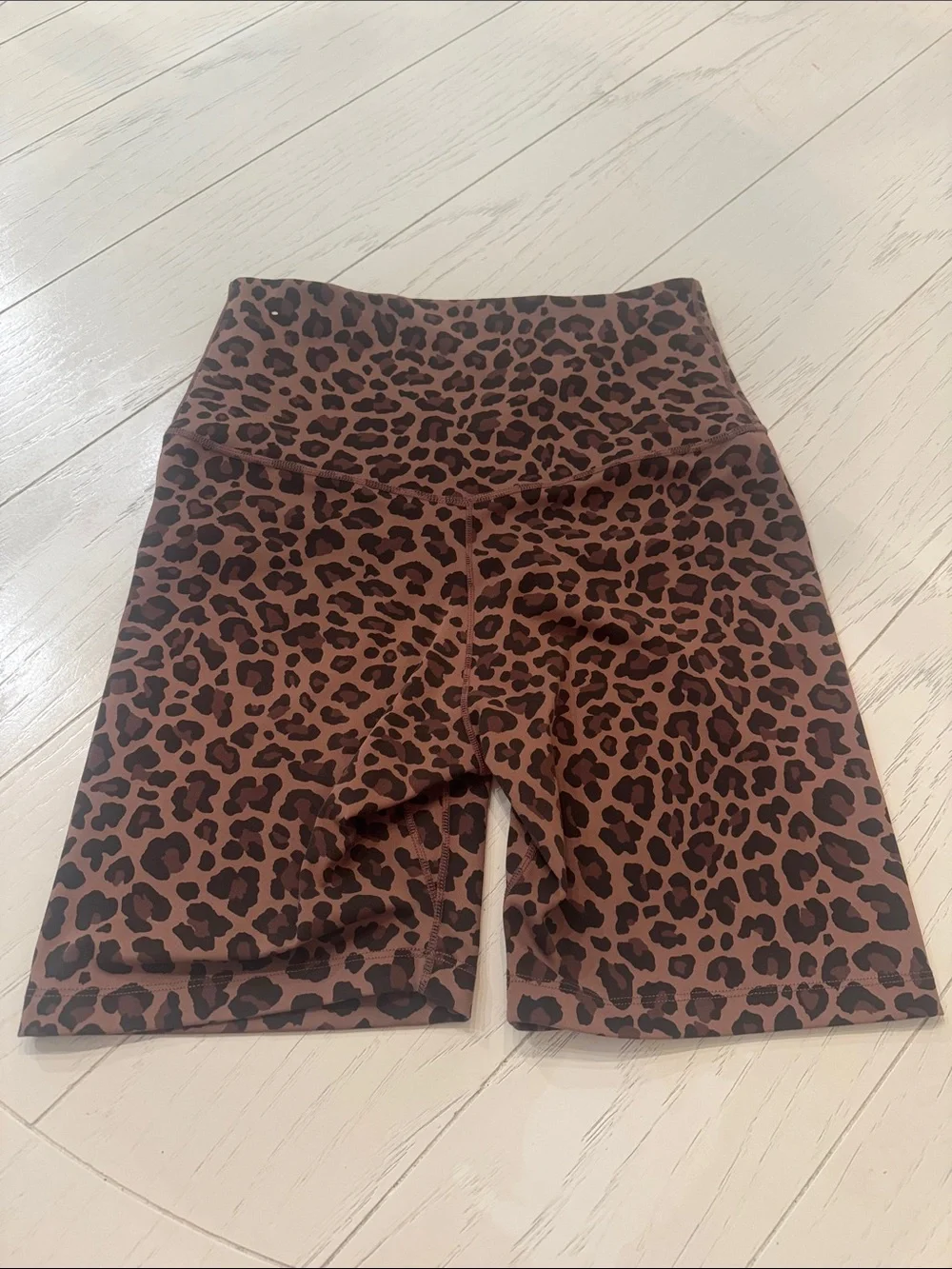 Nike Brown and Black Leopard Print Bike Shorts - Picture 3 of 4